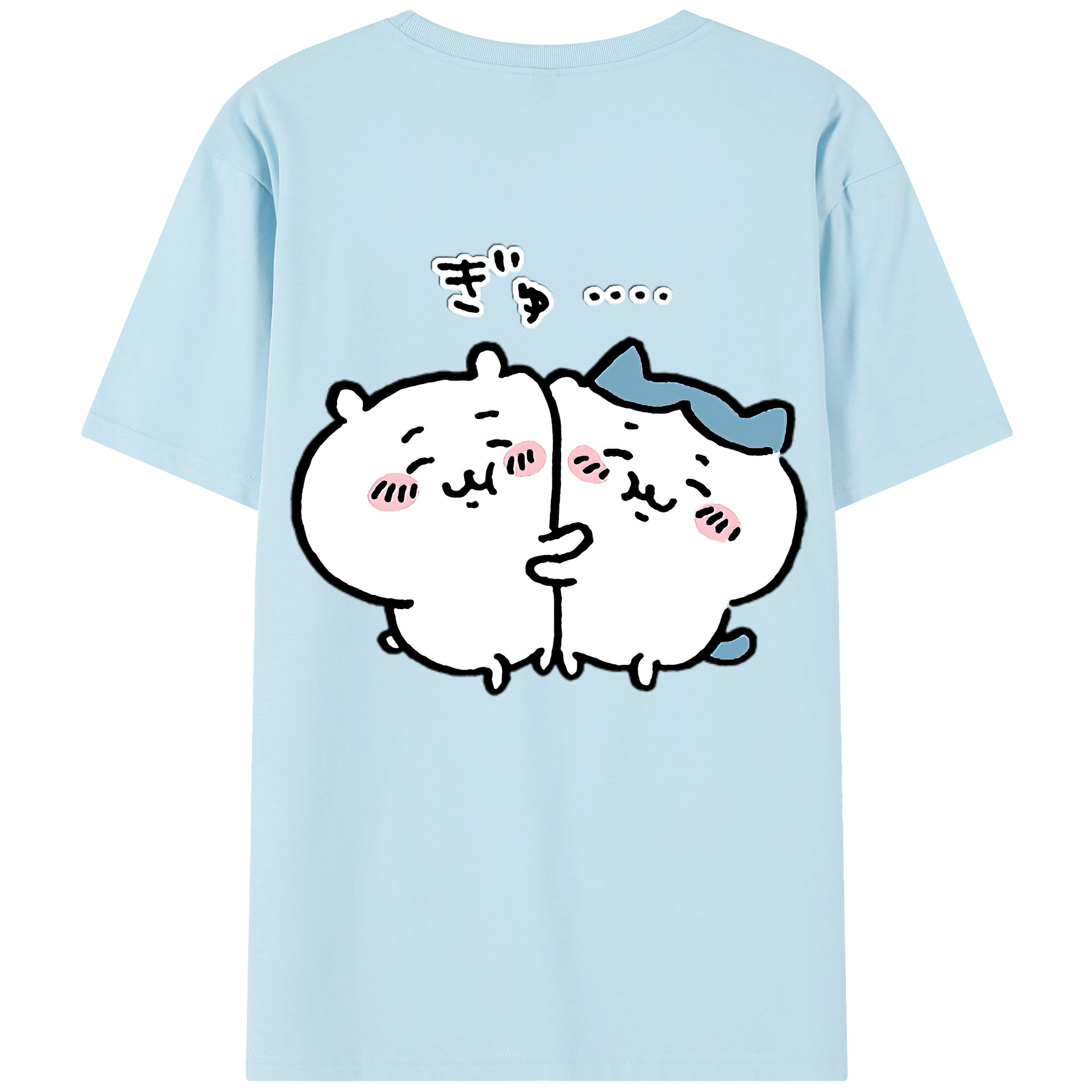 （画像用） ちいかわ ハチワレ Chii-kawa hachiware 綿100％半袖Tシャツ（背面プリント）